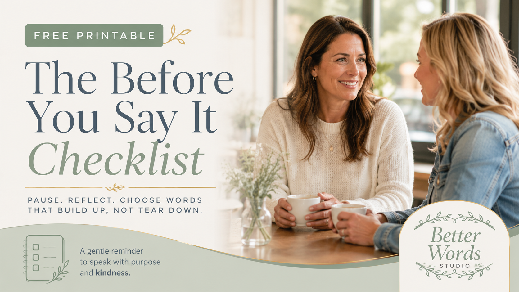 The Before You Say It Checklist printable