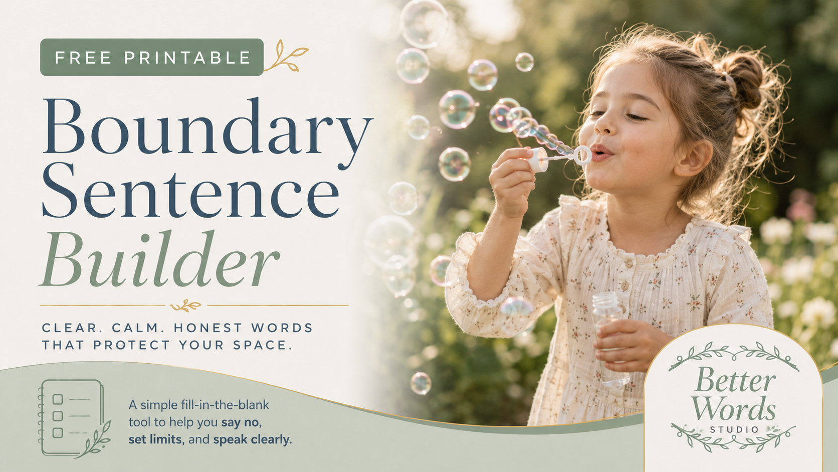 Boundary Sentence Builder printable