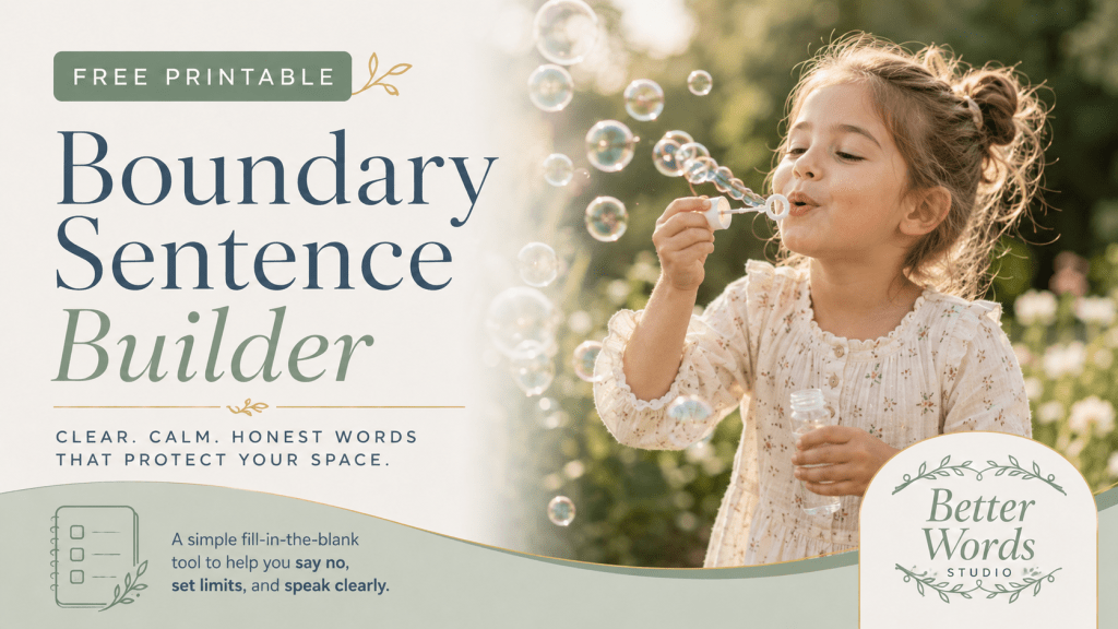 Free “Boundary Sentence Builder”&nbsp;Printable