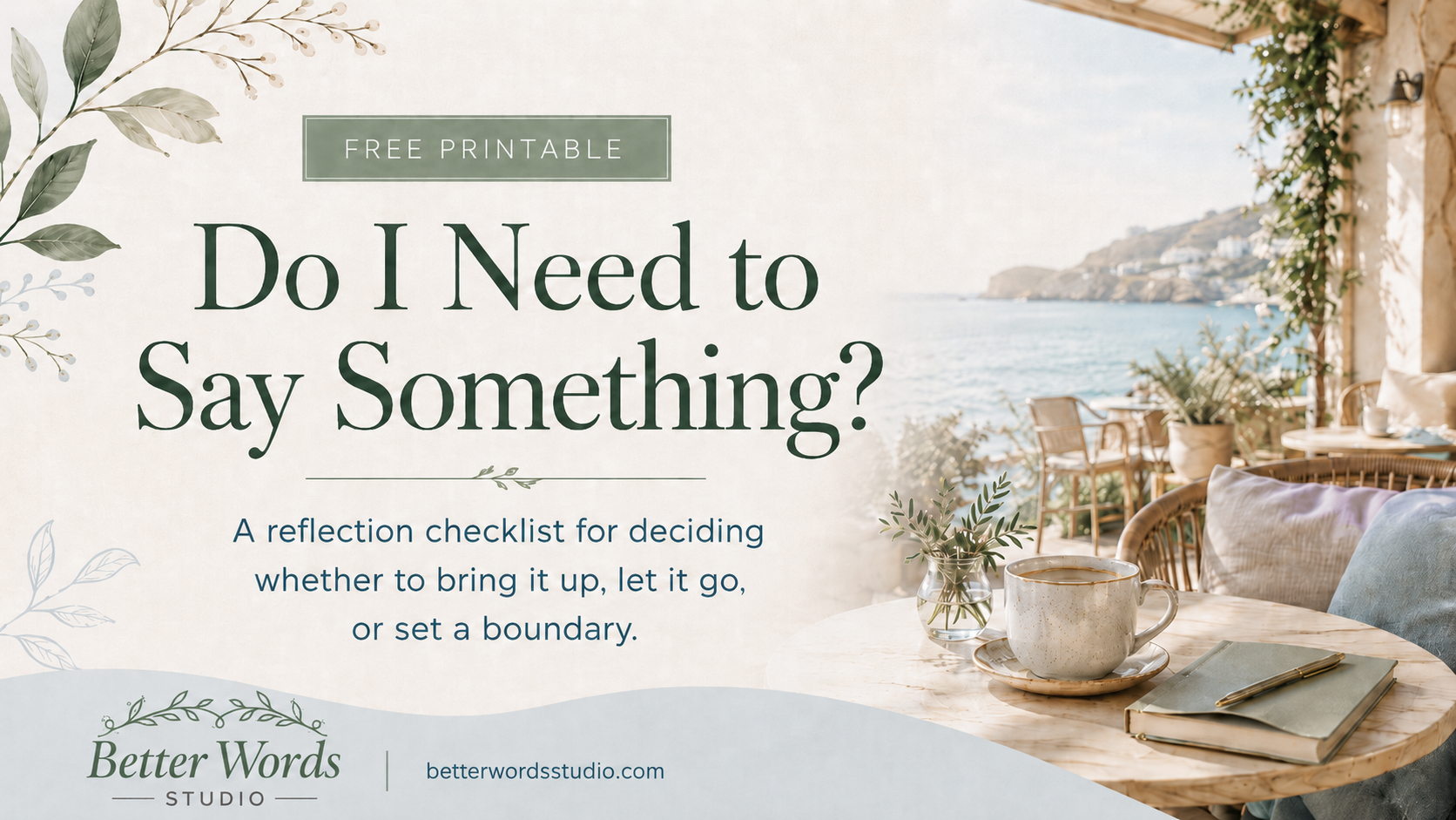 Do I Need to Say Something Reflection Checklist printable