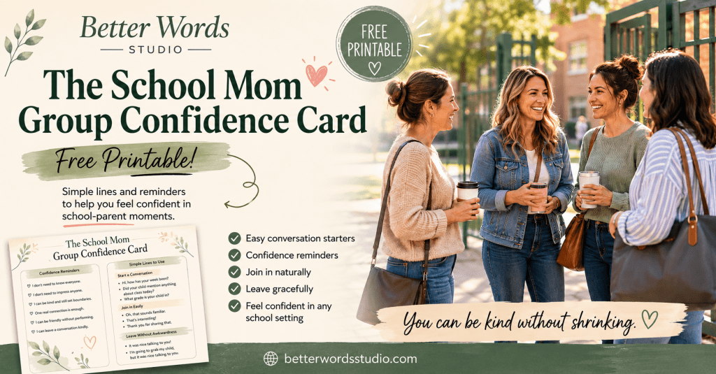 Free “School Mom Group Confidence Card” Printable